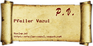 Pfeiler Vazul névjegykártya